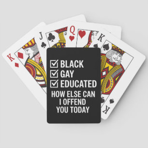Funny Black Gay Pride Support LGBTQ Rights Playing Cards