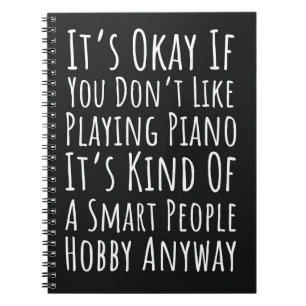 Funny Black Gifts For Piano Players Pianist Humour Notebook