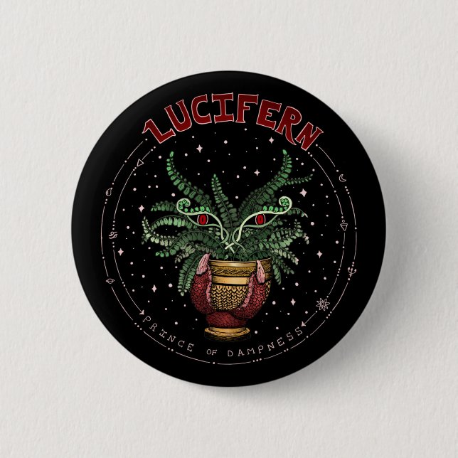 Funny Black Halloween 2022 Plant Demon Lucifern 6 Cm Round Badge (Front)