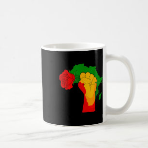 Funny Black History Month Hand Holding Flower Afri Coffee Mug