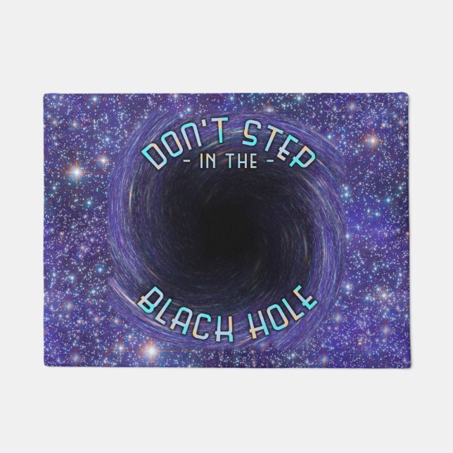 Funny Black Hole Outer Space Astronomy Novelty Doormat (Front)