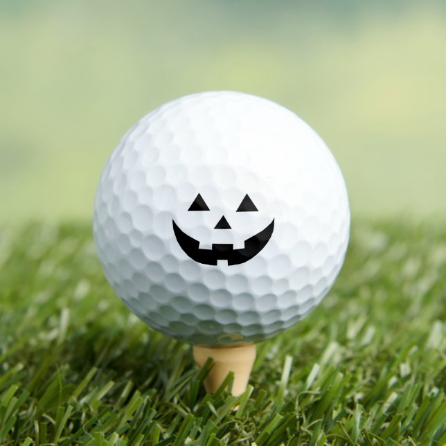 Funny black Jack o lantern spooky cute Halloween Golf Balls (Insitu Tee)