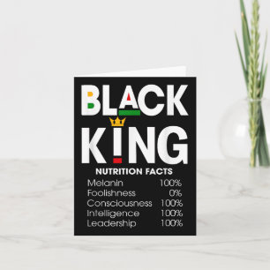 Funny Black King Nutrition Facts Black History Mon Card