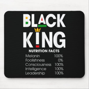 Funny Black King Nutrition Facts Black History Mon Mouse Pad