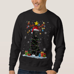 Funny Black Lab Dog Christmas Reindeer Christmas L Sweatshirt