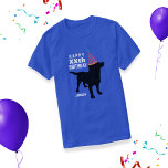 Funny Black Lab Dog Custom Age and Name Birthday T-Shirt<br><div class="desc">The perfect custom birthday t-shirt for dog lovers - design features a black labrador retriever dog silhouette wearing a birthday party hat. Add your own text - "Happy ??th Birthday" and the birthday person's name. Cute, festive, fun design for anyone who loves dogs and has a birthday. Pet lovers, kids,...</div>