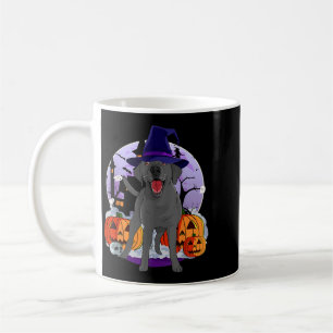 Funny Black Lab Labrador Dog Halloween Witch Coffee Mug