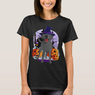 Funny Black Lab Labrador Dog Halloween Witch T-Shirt