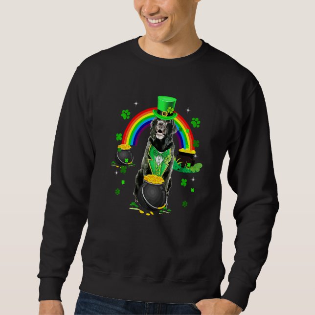 Funny Black Lab Leprechaun Shamrock St Patrick's D Sweatshirt (Front)