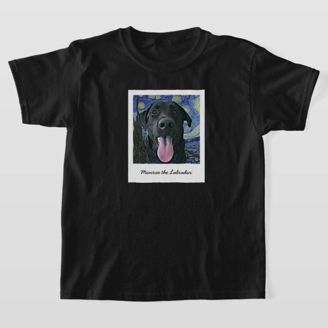 Funny Black Lab Pet Personalised Photo and Text  T T-Shirt (Laydown)