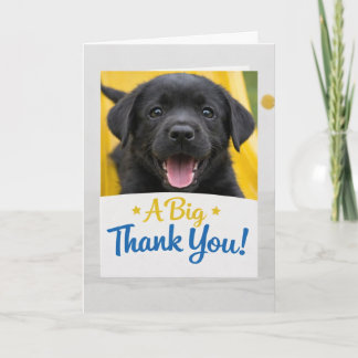 Funny Black Lab Puppy Thank You Card Adorable Dog