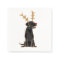 Funny Black Lab with Reindeer Antlers Christmas