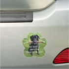 Funny Black Lab with Two Sticks Custom Car Magnet