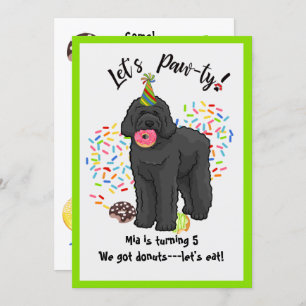 Funny Black Labradoodle Birthday Party Invitation