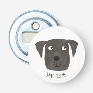 Funny Black Labrador Retriever Dog Custom Name Bottle Opener