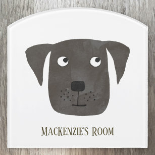 Funny Black Labrador Retriever Dog Custom Name Door Sign