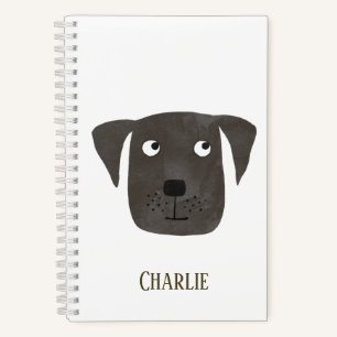 Funny Black Labrador Retriever Dog Custom Name Notebook