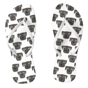 Funny Black Labrador Retriever Dog Pattern Thongs