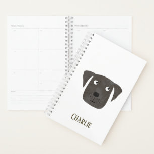 Funny Black Labrador Retriever Dog Personalised Planner