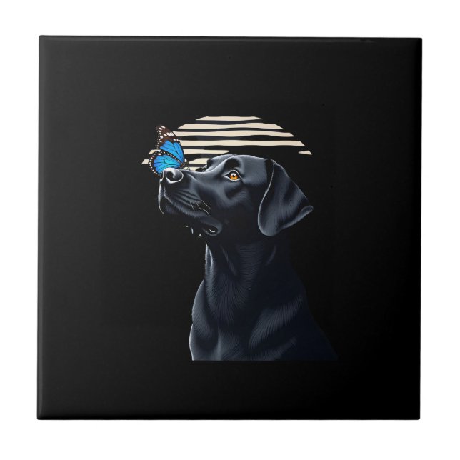 Funny Black Labrador Retriever Lab Dog Owner Pet A Ceramic Tile (Front)
