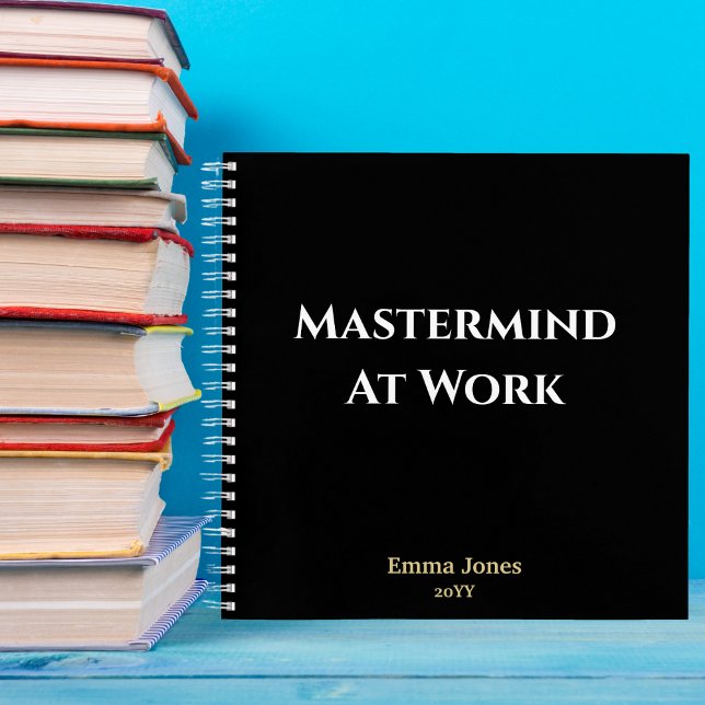 Funny Black Mastermind At Work Minimalist Custom Notebook (Creator Uploaded)
