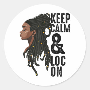 Funny Black Melanin Dreadlocks Gift Cute Afro Loc Classic Round Sticker