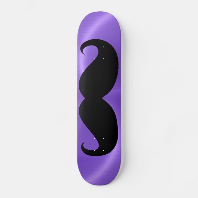 Funny black moustache 20 skateboard (Front)