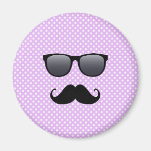 Funny Black Moustache And Glasses Magnet