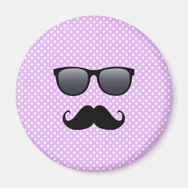 Funny Black Moustache And Glasses Magnet (Front)