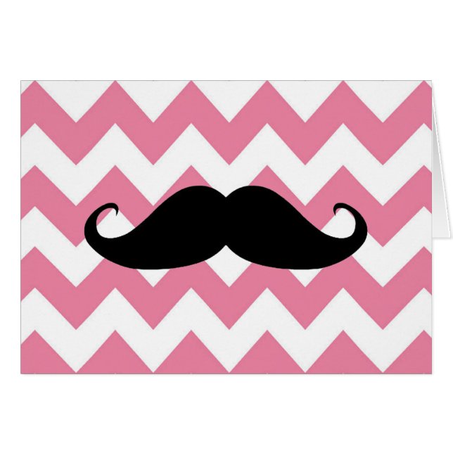 Funny Black Moustache And Pink Chevron Pattern (Front Horizontal)