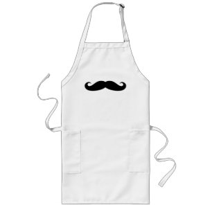 Funny black moustache apron for men women and kids
