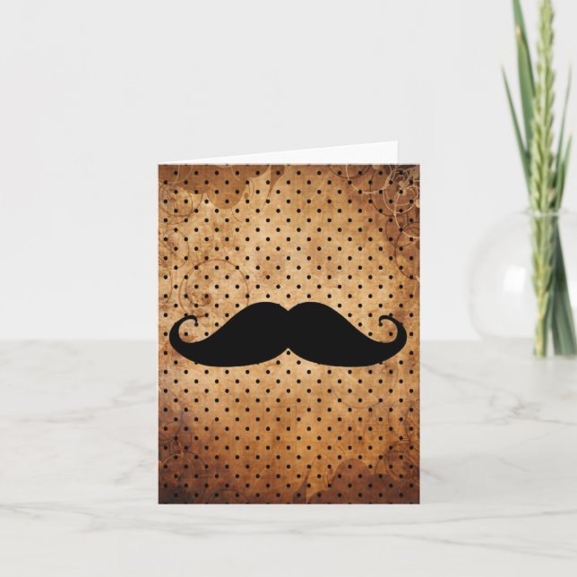 Funny Black Moustache Card (Front)