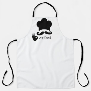 Funny Black Moustache Custom Apron