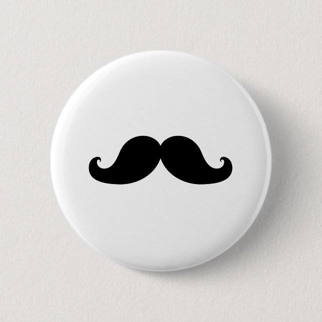 Funny Black Moustache Humour 6 Cm Round Badge (Front)