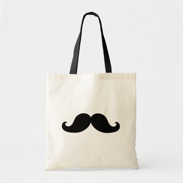 Funny Black Moustache Humour Tote Bag (Front)