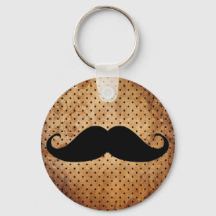 Funny Black Moustache Key Ring