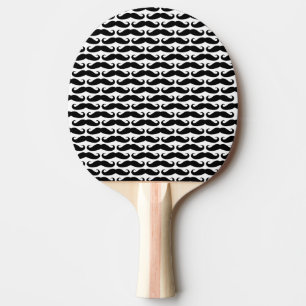 Funny black moustache pattern ping pong paddle