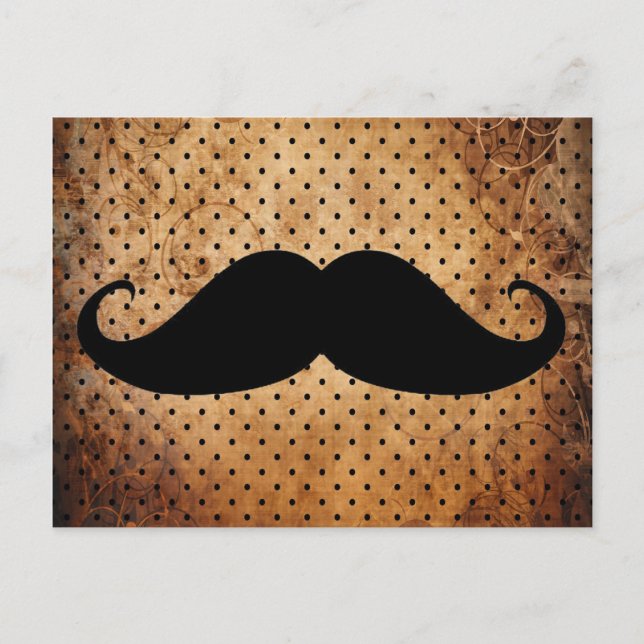 Funny Black Moustache Postcard (Front)
