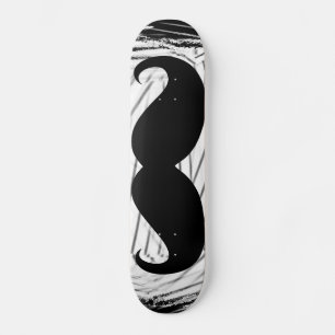 Funny black moustache skateboard