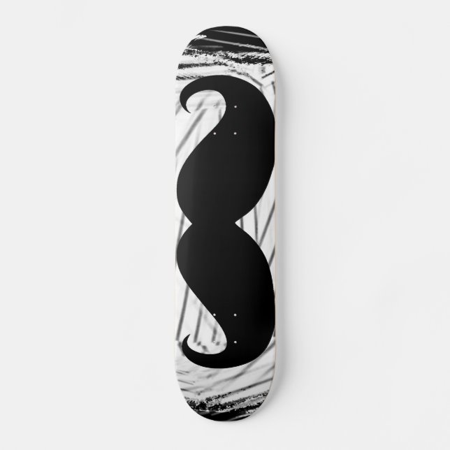 Funny black moustache skateboard (Front)