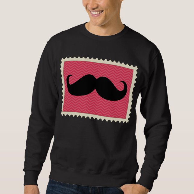 Funny Black Moustache Sweatshirt (Front)