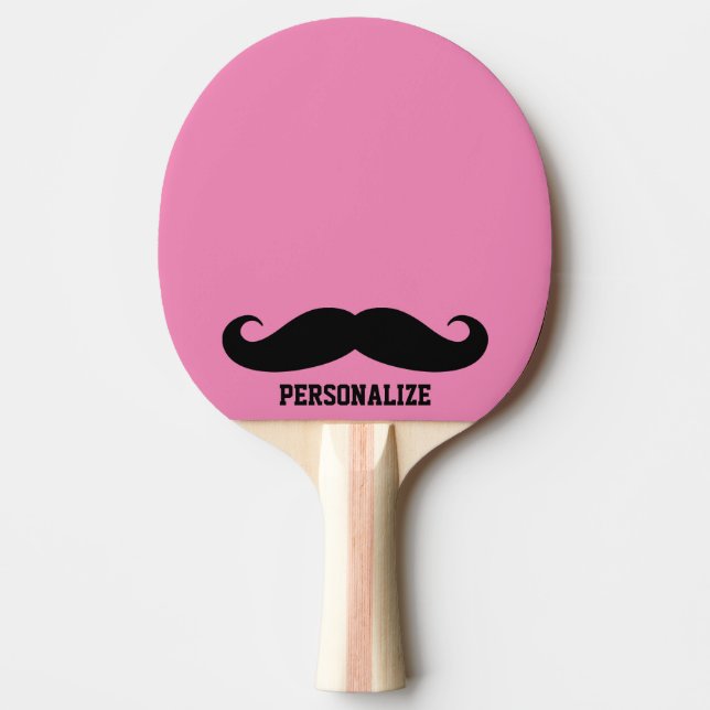 Funny black moustache table tennis ping pong paddl paddle (Front)