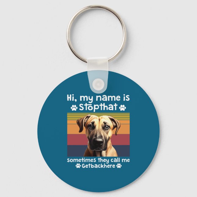 Funny Black Mouth Cur Dog Saying  Key Ring (Front)