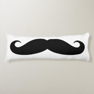 Funny black mustache custom bedroom bed decor body cushion