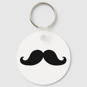 Funny Black Mustache Humor Key Ring