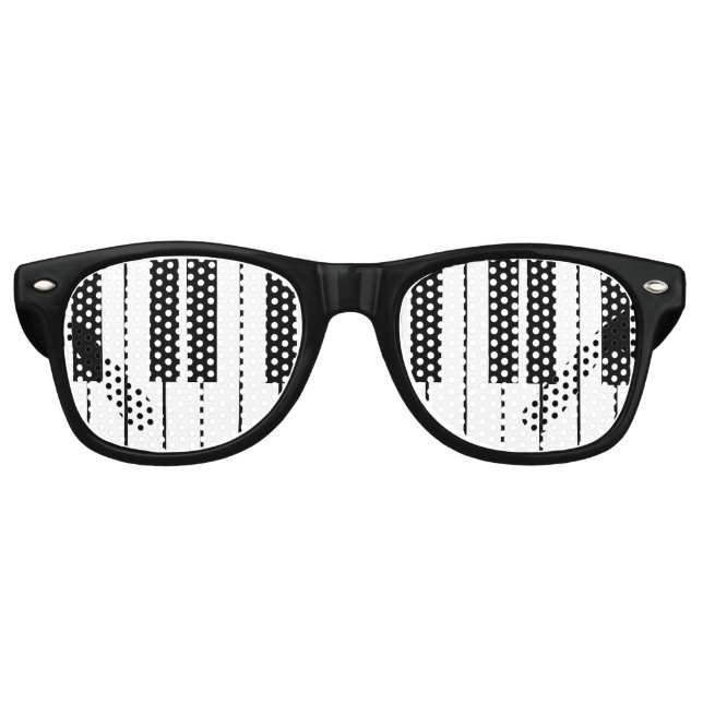 Funny black piano keys party shades sunglasses (Front)