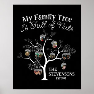 Funny Black Picture Family Tree is Full of Nuts Poster