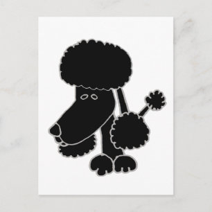 Funny Black Poodle Puppy Dog Cartoon Postcard