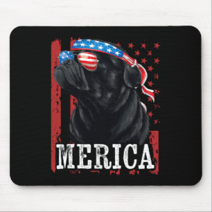 Funny Black Pug 4th Of July Dog Mum Dog Dad Merica Mouse Pad