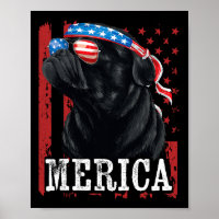 Funny Black Pug 4th Of July Dog Mum Dog Dad Merica